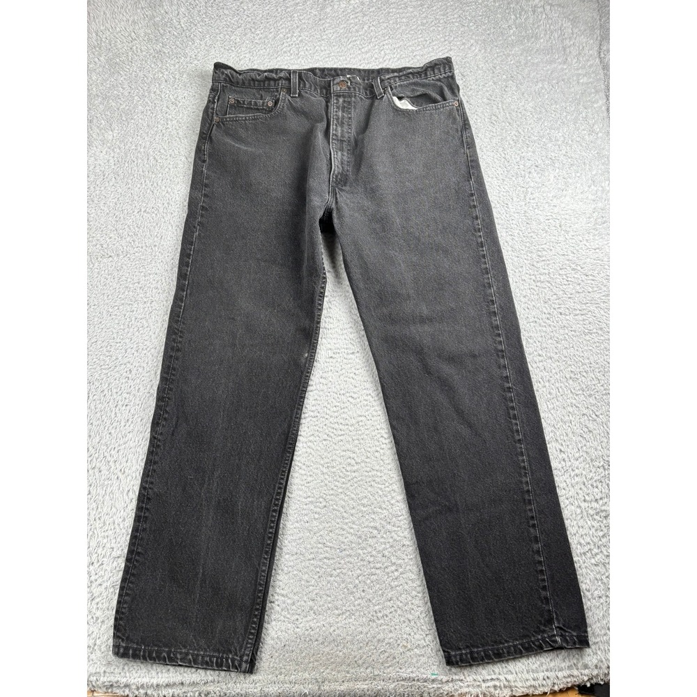Levis 505 Jeans Mens 42(40x31) Black Regular Straight Leg USA Made Denim Vtg 90s